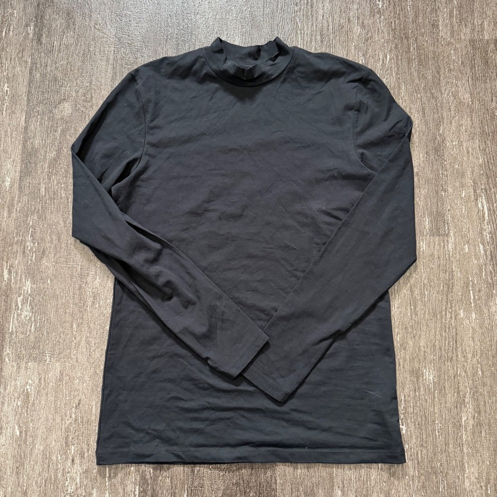 ASOS DESIGN Mens Black Mock Neck Long Sleeve Top T Shirt Size XL‎